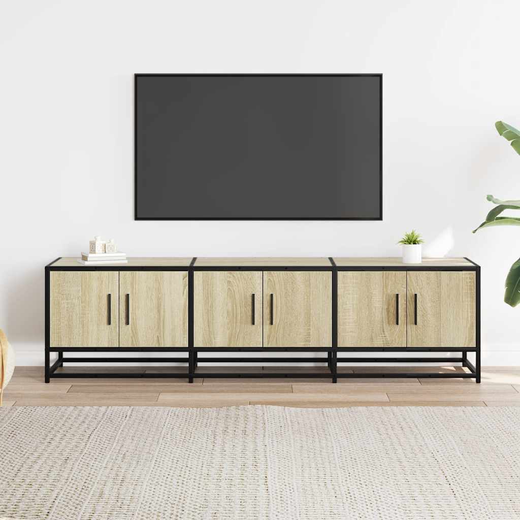 vidaXL Tv-meubel 150x35x41 cm bewerkt hout metaal sonoma eikenkleurig