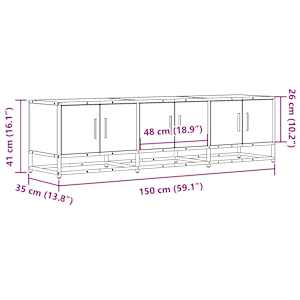 TV skříňka kouřový dub 150 x 35 x 41 cm kompozitní dřevo a kov - obrázek 10