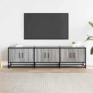 TV skříňka šedá sonoma 150 x 35 x 41 cm kompozitní dřevo a kov - obrázek 3