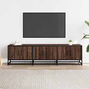 TV skříňka hnědý dub 150 x 35 x 41 cm kompozitní dřevo a kov - obrázek 3