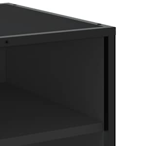 TV skříňka černá 61 x 40 x 46 cm kompozitní dřevo a kov - obrázek 7
