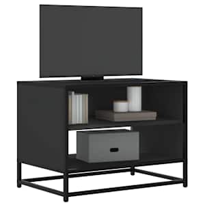 TV skříňka černá 61 x 40 x 46 cm kompozitní dřevo a kov - obrázek 1