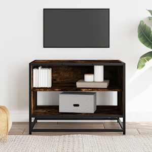 TV skříňka kouřový dub 61 x 40 x 46 cm kompozitní dřevo a kov - obrázek 3