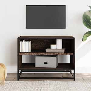 TV skříňka hnědý dub 61 x 40 x 46 cm kompozitní dřevo a kov - obrázek 3