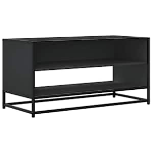 TV skříňka černá 91 x 40 x 46 cm kompozitní dřevo a kov - obrázek 2