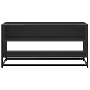 TV skříňka černá 91 x 40 x 46 cm kompozitní dřevo a kov - obrázek 4