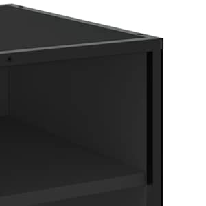 TV skříňka černá 91 x 40 x 46 cm kompozitní dřevo a kov - obrázek 7
