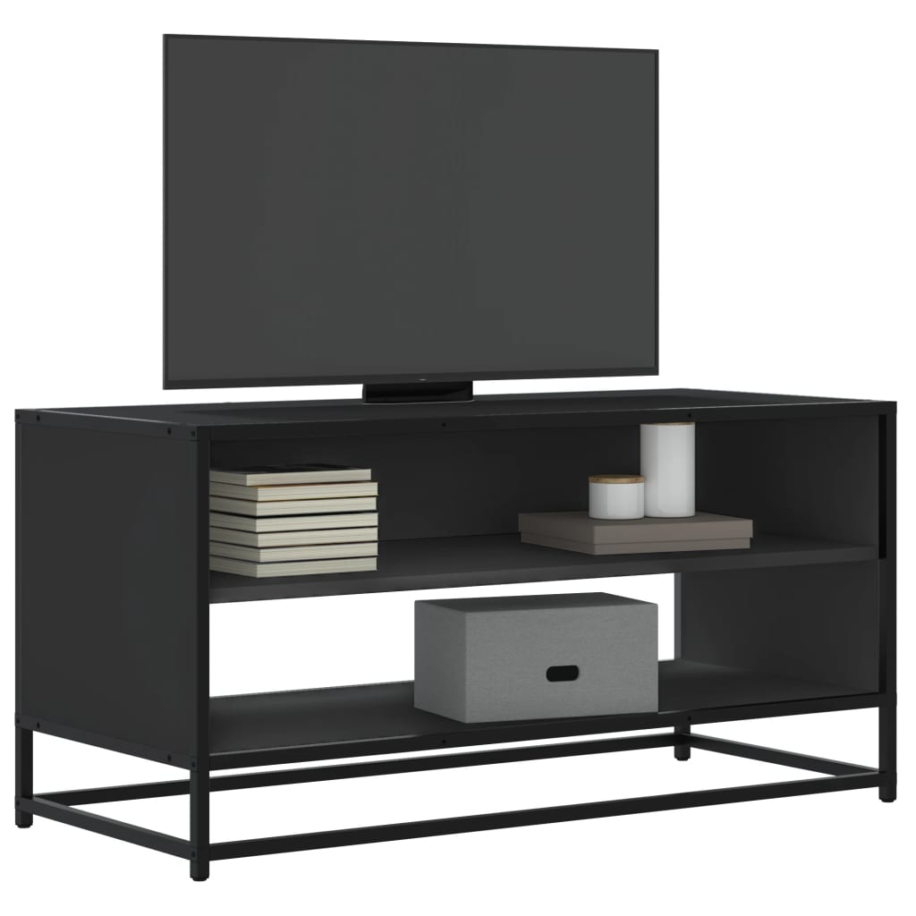 vidaXL TV-Schrank Schwarz 91x40x46 cm Holzwerkstoff und Metall