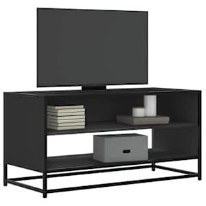 TV skříňka černá 91 x 40 x 46 cm kompozitní dřevo a kov - obrázek 1