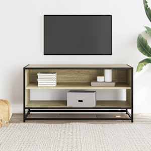 TV skříňka dub sonoma 91 x 40 x 46 cm kompozitní dřevo a kov - obrázek 3