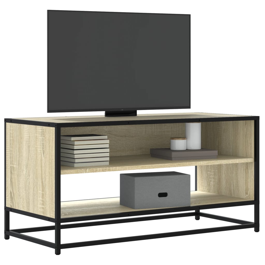 vidaXL TV-Schrank Sonoma-Eiche 91x40x46 cm Holzwerkstoff und Metall