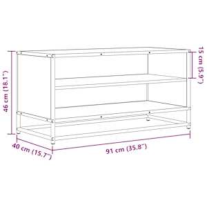 TV skříňka kouřový dub 91 x 40 x 46 cm kompozitní dřevo a kov - obrázek 9