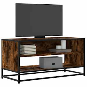 TV skříňka kouřový dub 91 x 40 x 46 cm kompozitní dřevo a kov - obrázek 1