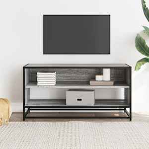 TV skříňka šedá sonoma 91 x 40 x 46 cm kompozitní dřevo a kov - obrázek 3