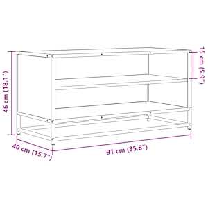 TV skříňka šedá sonoma 91 x 40 x 46 cm kompozitní dřevo a kov - obrázek 9