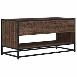 TV skříňka hnědý dub 91 x 40 x 46 cm kompozitní dřevo a kov - obrázek 6