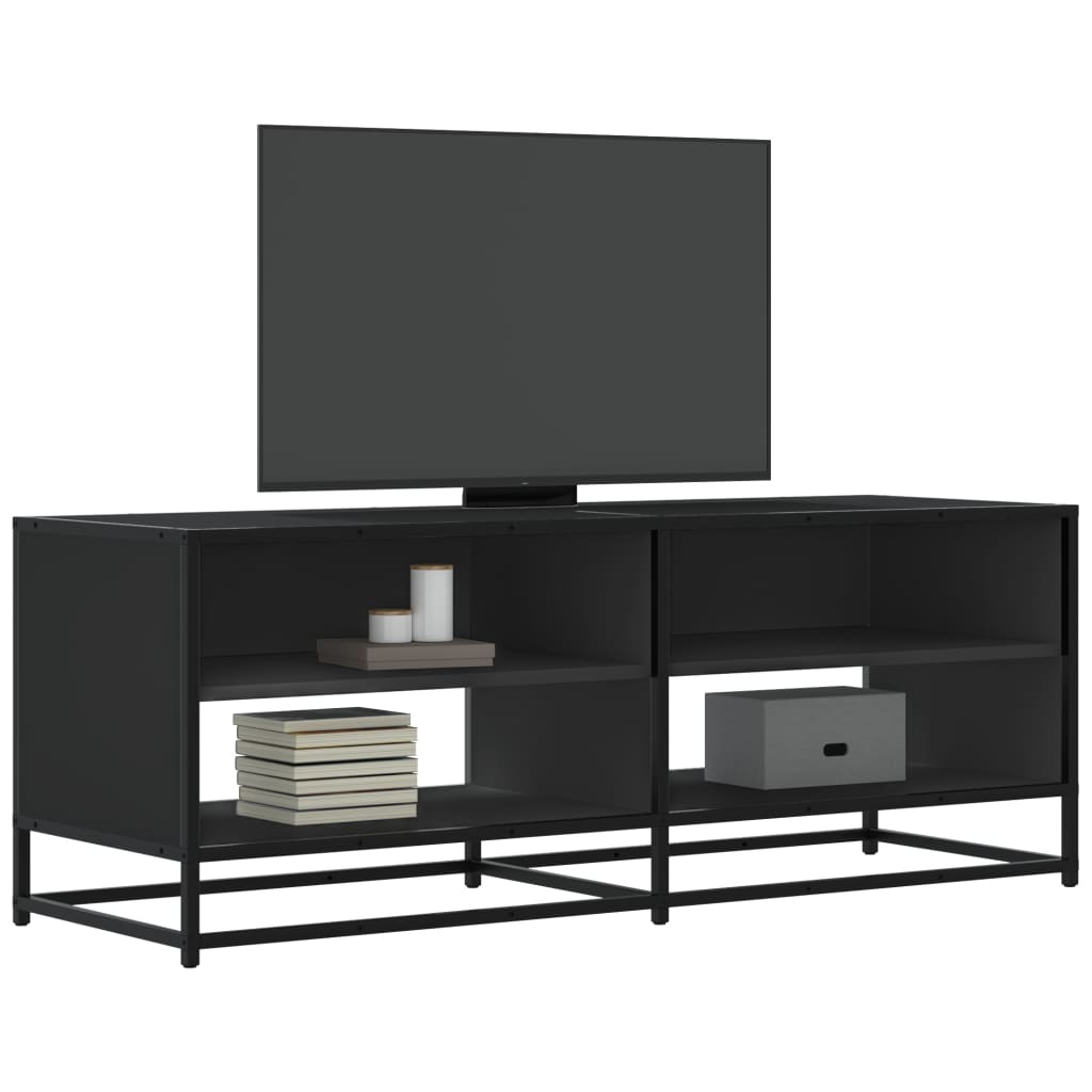 vidaXL Dulap TV, negru, 120,5x40x46 cm, lemn prelucrat și metal