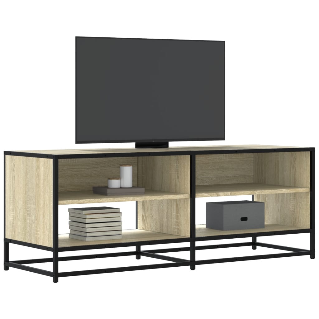 vidaXL Dulap TV stejar sonoma, 120,5x40x46 cm, lemn prelucrat și metal