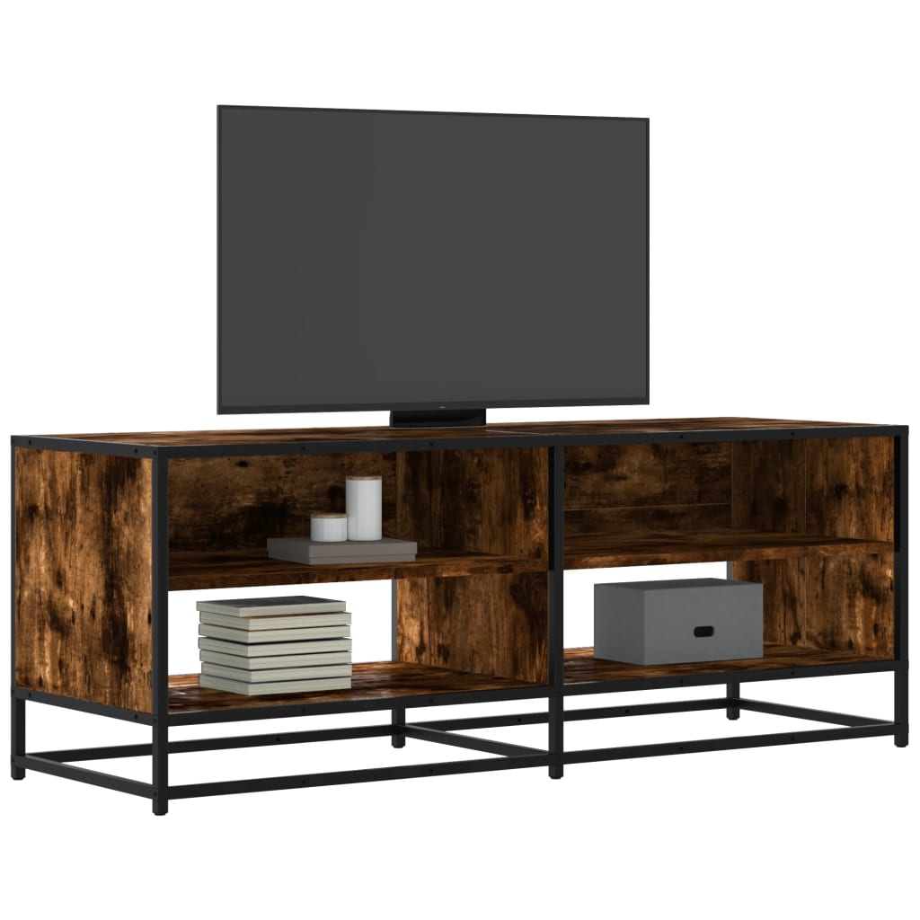 vidaXL TV-Schrank Räuchereiche 120,5x40x46 cm Holzwerkstoff und Metall