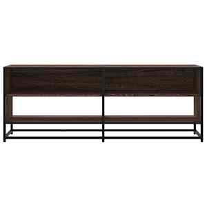 TV skříňka hnědý dub 120,5 x 40 x 46 cm kompozitní dřevo a kov - obrázek 4