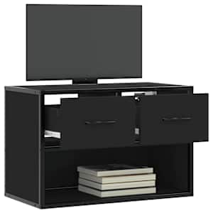 TV skříňka černá 60 x 31 x 39,5 cm kompozitní dřevo a kov - obrázek 3