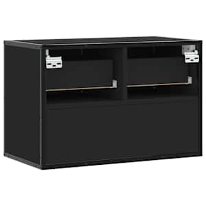 TV skříňka černá 60 x 31 x 39,5 cm kompozitní dřevo a kov - obrázek 6