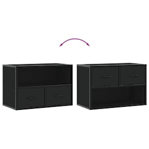 TV skříňka černá 60 x 31 x 39,5 cm kompozitní dřevo a kov - obrázek 7