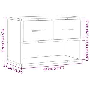 TV skříňka černá 60 x 31 x 39,5 cm kompozitní dřevo a kov - obrázek 11