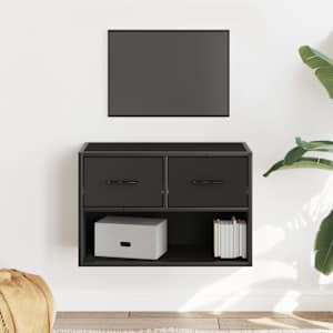 TV skříňka černá 60 x 31 x 39,5 cm kompozitní dřevo a kov - obrázek 1