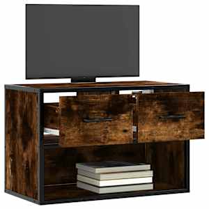 TV skříňka kouřový dub 60 x 31 x 39,5 cm dřevo a kov - obrázek 3