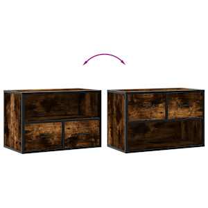TV skříňka kouřový dub 60 x 31 x 39,5 cm dřevo a kov - obrázek 7