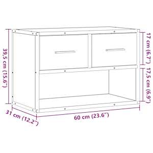 TV skříňka kouřový dub 60 x 31 x 39,5 cm dřevo a kov - obrázek 11