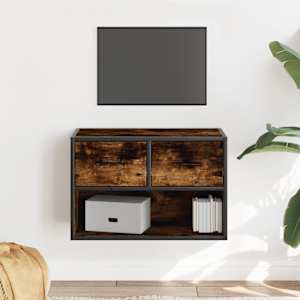 TV skříňka kouřový dub 60 x 31 x 39,5 cm dřevo a kov - obrázek 1