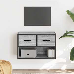 TV skříňka šedá sonoma 60 x 31 x 39,5 cm kompozitní dřevo a kov - obrázek 1