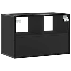 TV skříňka černá 60 x 31 x 39,5 cm kompozitní dřevo a kov - obrázek 6