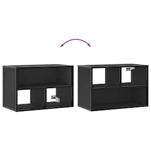 TV skříňka černá 60 x 31 x 39,5 cm kompozitní dřevo a kov - obrázek 7