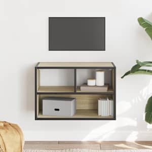 TV skříňka dub sonoma 60 x 31 x 39,5 cm kompozitní dřevo a kov - obrázek 3
