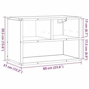 TV skříňka šedá sonoma 60 x 31 x 39,5 cm kompozitní dřevo a kov - obrázek 10
