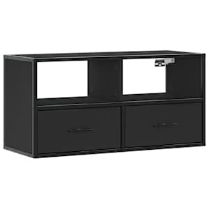 TV skříňka černá 80 x 31 x 39,5 cm kompozitní dřevo a kov - obrázek 2