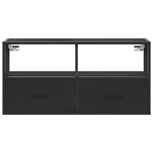 TV skříňka černá 80 x 31 x 39,5 cm kompozitní dřevo a kov - obrázek 4