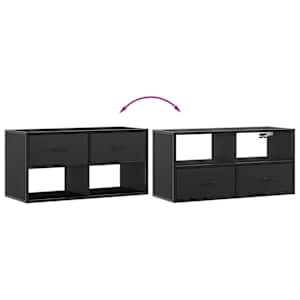 TV skříňka černá 80 x 31 x 39,5 cm kompozitní dřevo a kov - obrázek 7