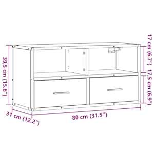 TV skříňka černá 80 x 31 x 39,5 cm kompozitní dřevo a kov - obrázek 11
