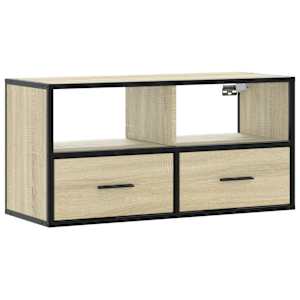 TV skříňka dub sonoma 80 x 31 x 39,5 cm kompozitní dřevo a kov - obrázek 2