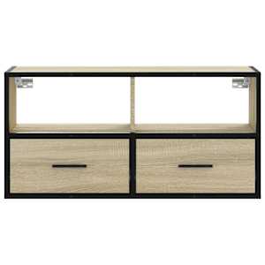 TV skříňka dub sonoma 80 x 31 x 39,5 cm kompozitní dřevo a kov - obrázek 4