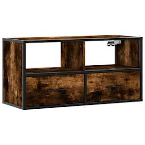 TV skříňka kouřový dub 80 x 31 x 39,5 cm kompozitní dřevo a kov - obrázek 2