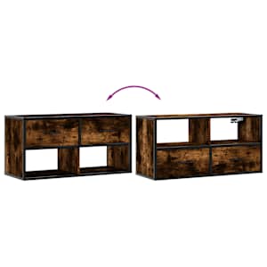 TV skříňka kouřový dub 80 x 31 x 39,5 cm kompozitní dřevo a kov - obrázek 7