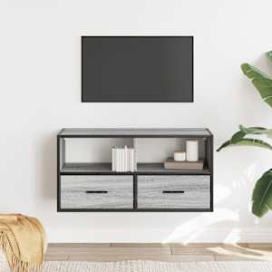 TV skříňka šedá sonoma 80 x 31 x 39,5 cm kompozitní dřevo a kov - obrázek 3