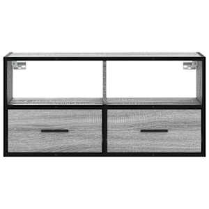 TV skříňka šedá sonoma 80 x 31 x 39,5 cm kompozitní dřevo a kov - obrázek 4