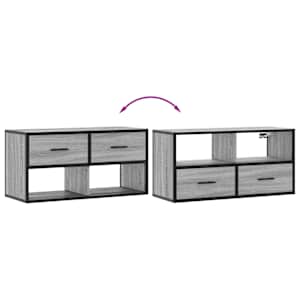 TV skříňka šedá sonoma 80 x 31 x 39,5 cm kompozitní dřevo a kov - obrázek 7