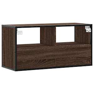 TV skříňka hnědý dub 80 x 31 x 39,5 cm kompozitní dřevo a kov - obrázek 6